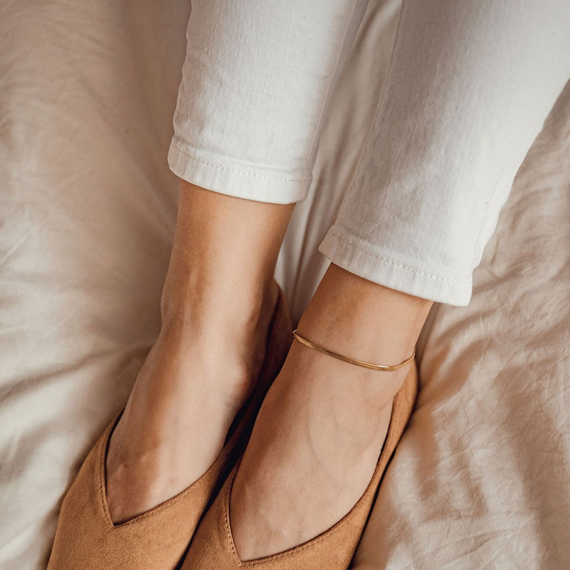 Snake Chain Anklet Gold