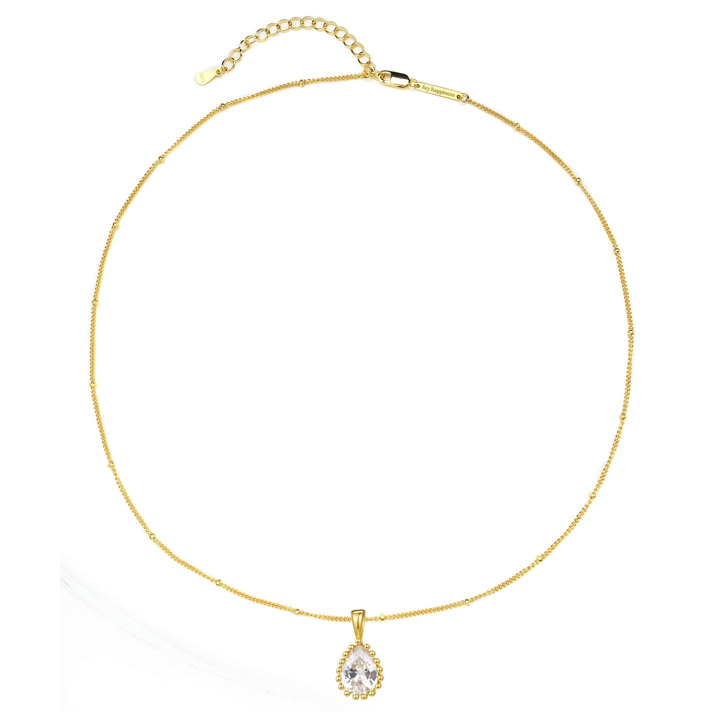 April Diamond Birthstone Necklace Sterling Silver