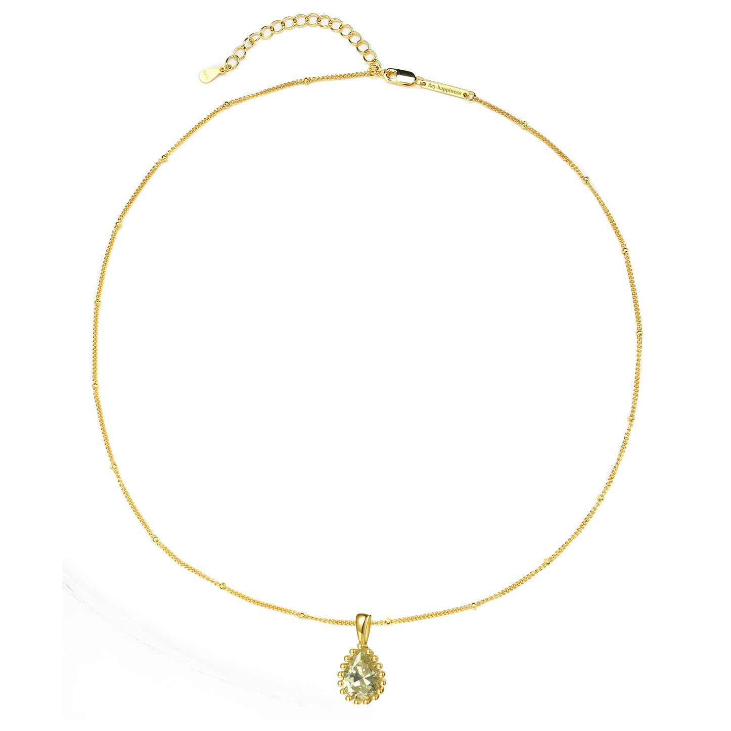 August Peridot Birthstone Necklace Sterling Silver