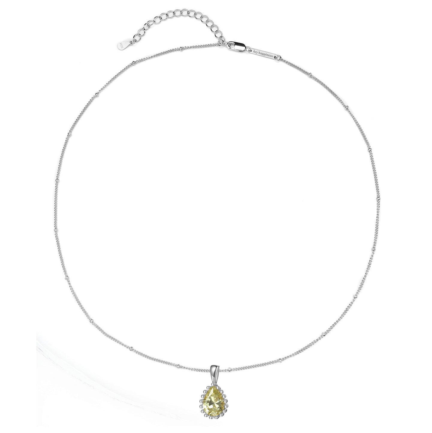 August Peridot Birthstone Necklace Sterling Silver