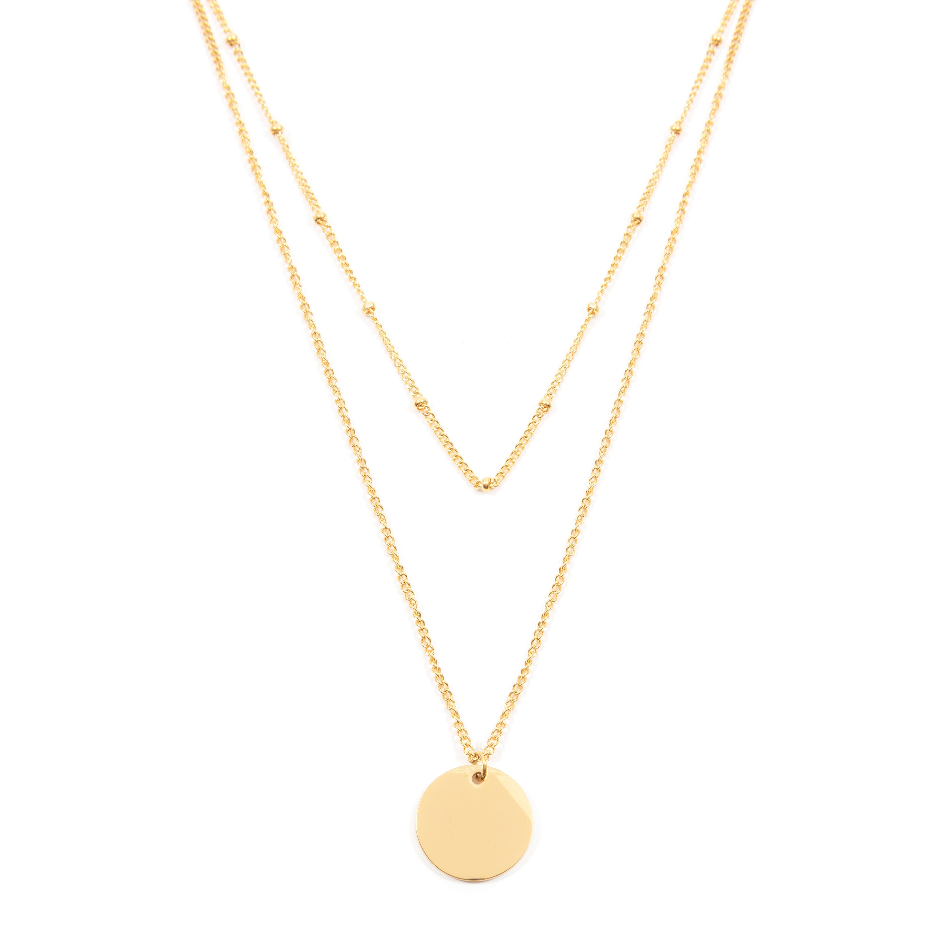 Layered Circle Necklace Gold