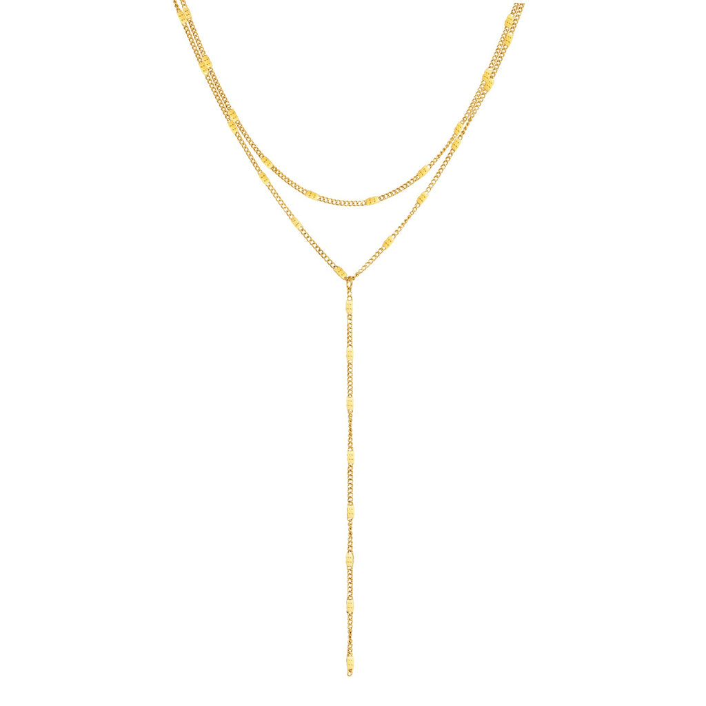 Layered Y Necklace Gold