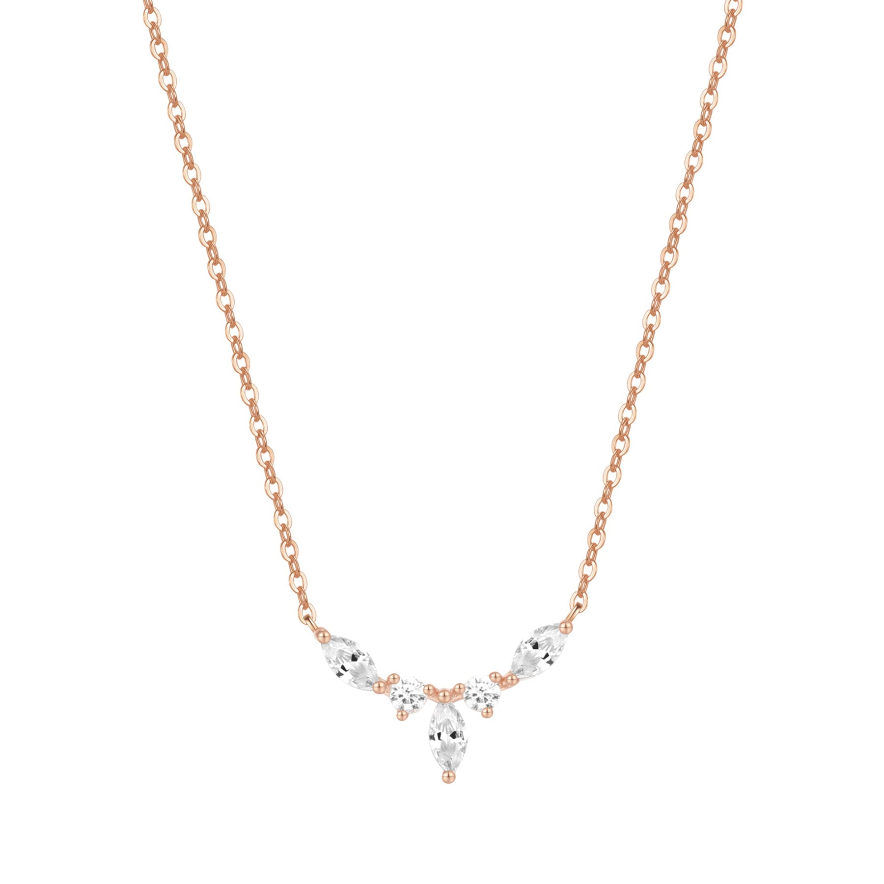 Gemstone Crown Necklace Sterling Silver