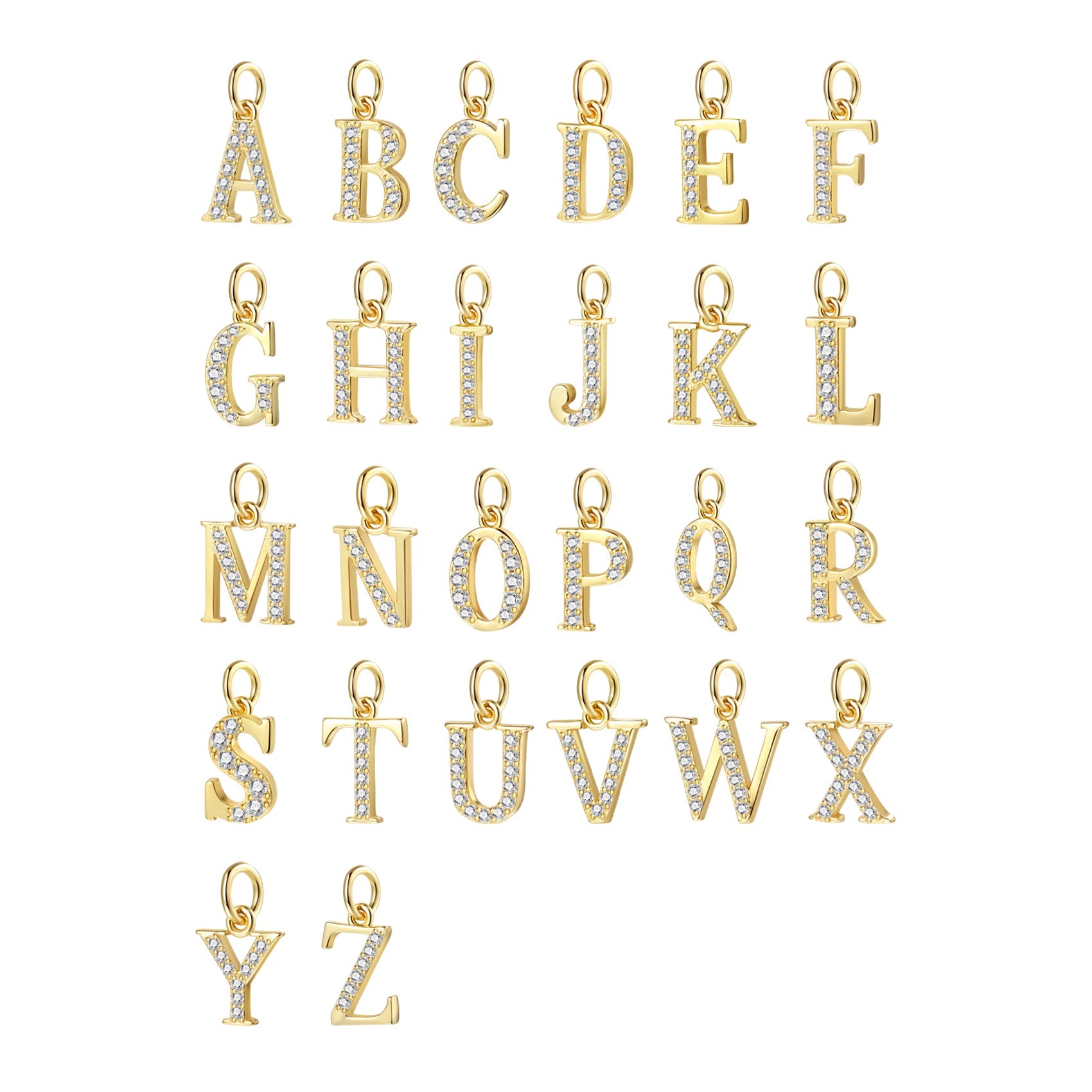 Letter Pendant Sterling Silver Gold