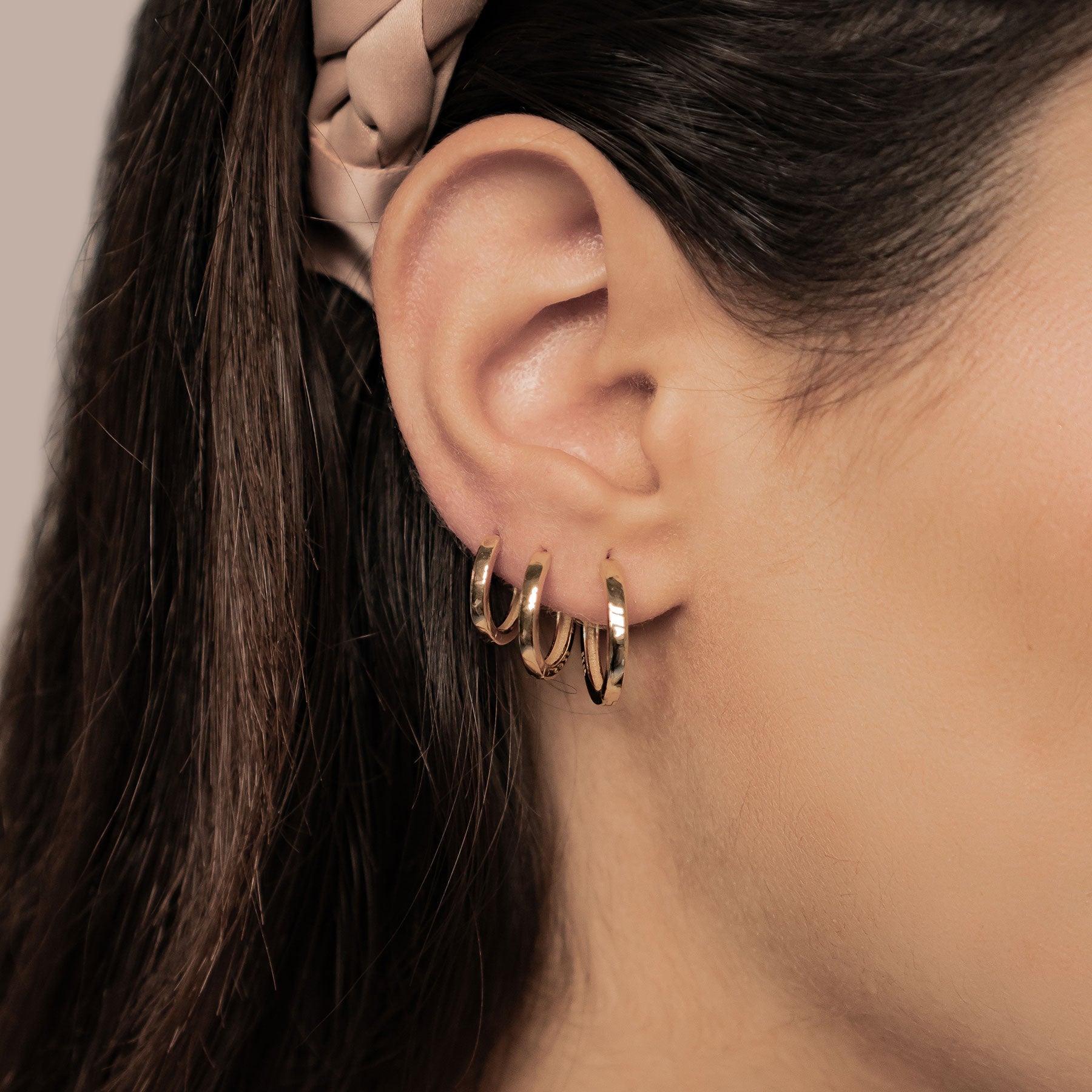 Classic Trio Band Hoop Earring Set Sterling Silver