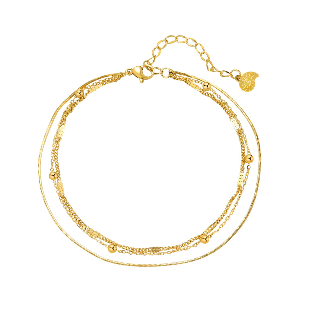 Classic Trio Chain Anklet Waterproof