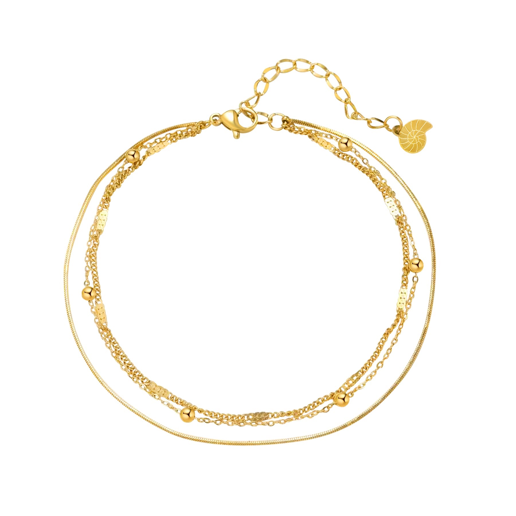 Classic Trio Chain Anklet Waterproof