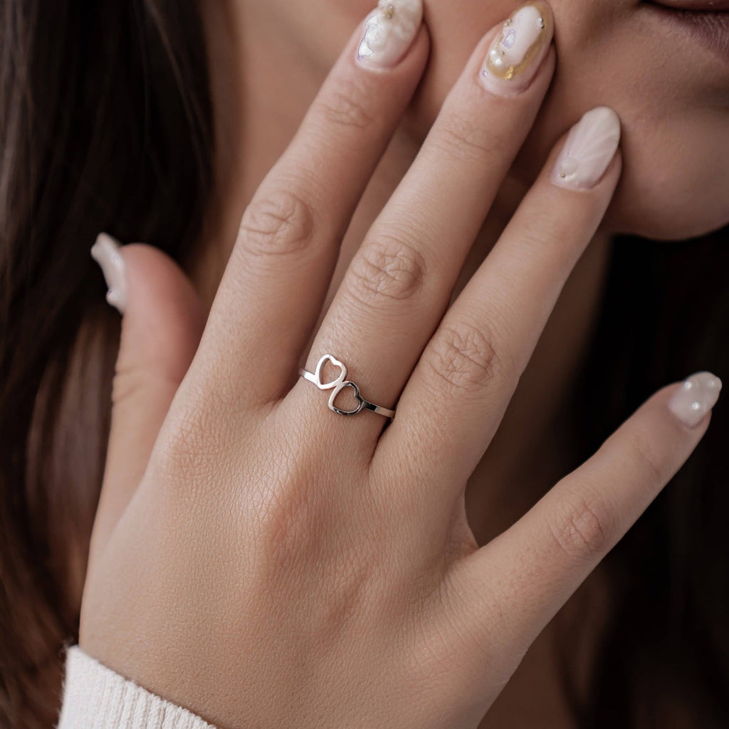 Connected Hearts Ring Stainless Steel