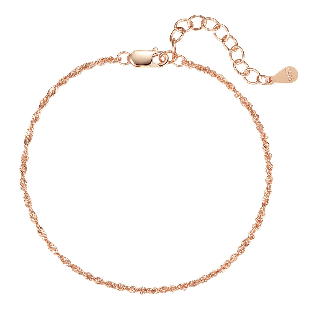 Fine Singapore Chain Bracelet Sterling Silver