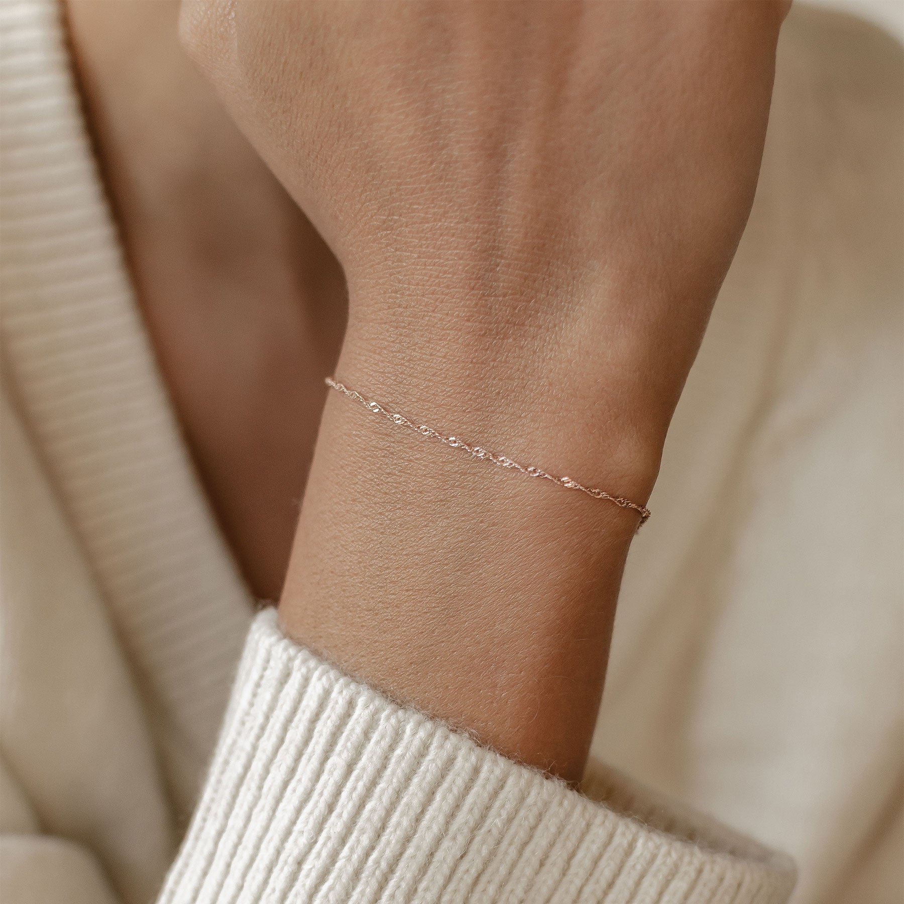 Fine Singapore Chain Bracelet Sterling Silver