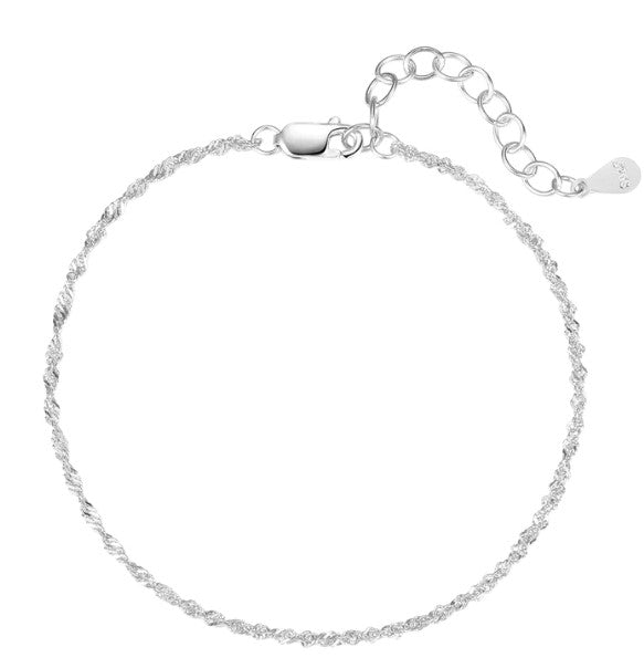 Fine Singapore Chain Bracelet Sterling Silver