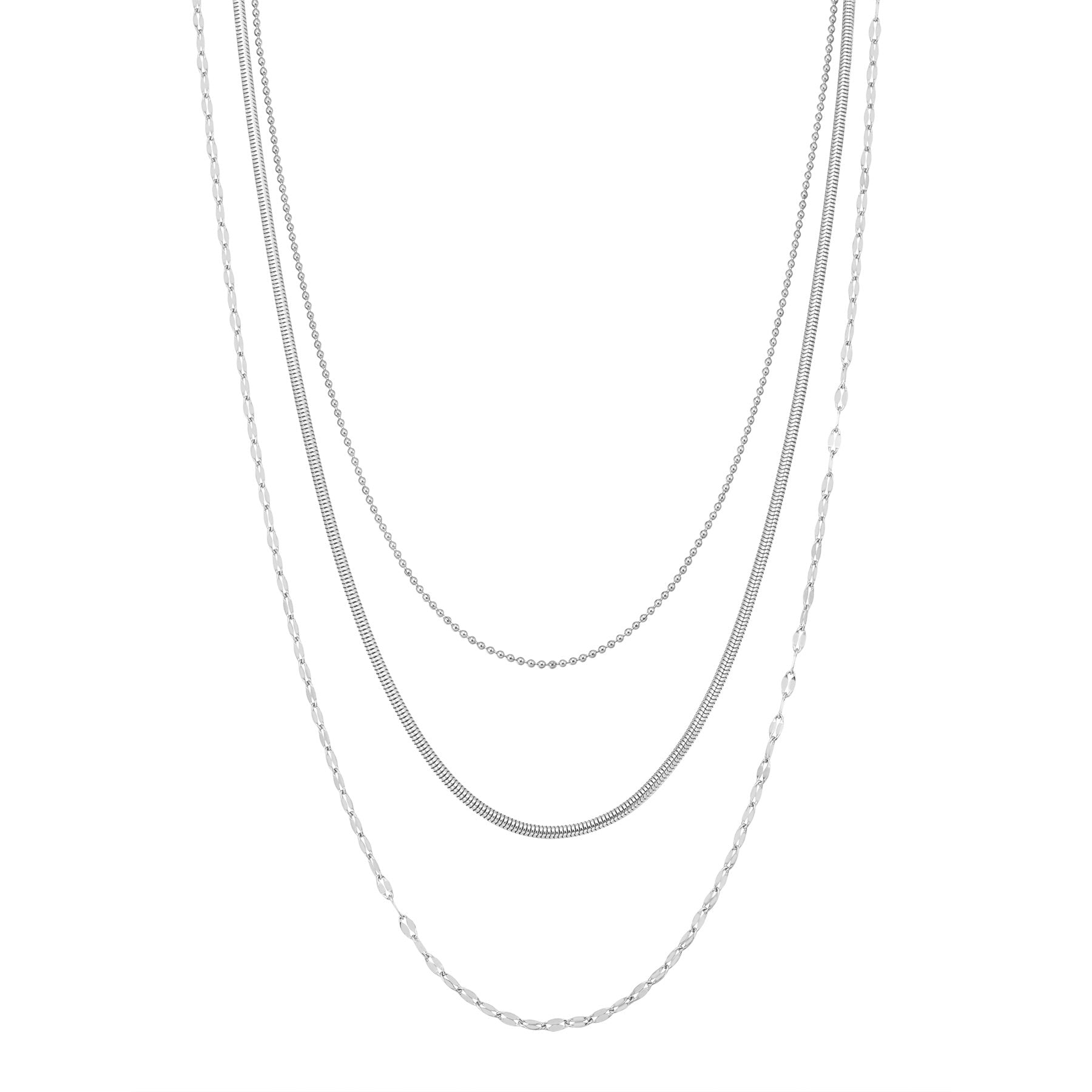 Fine Triple Layer Chain Necklace Waterproof