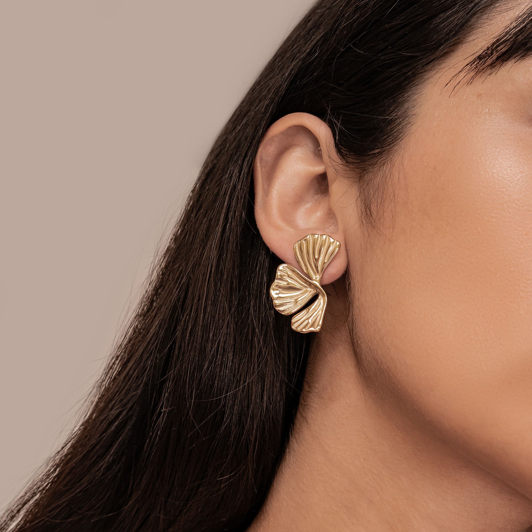 Ginkgo Leaf Statement Earrings Waterproof