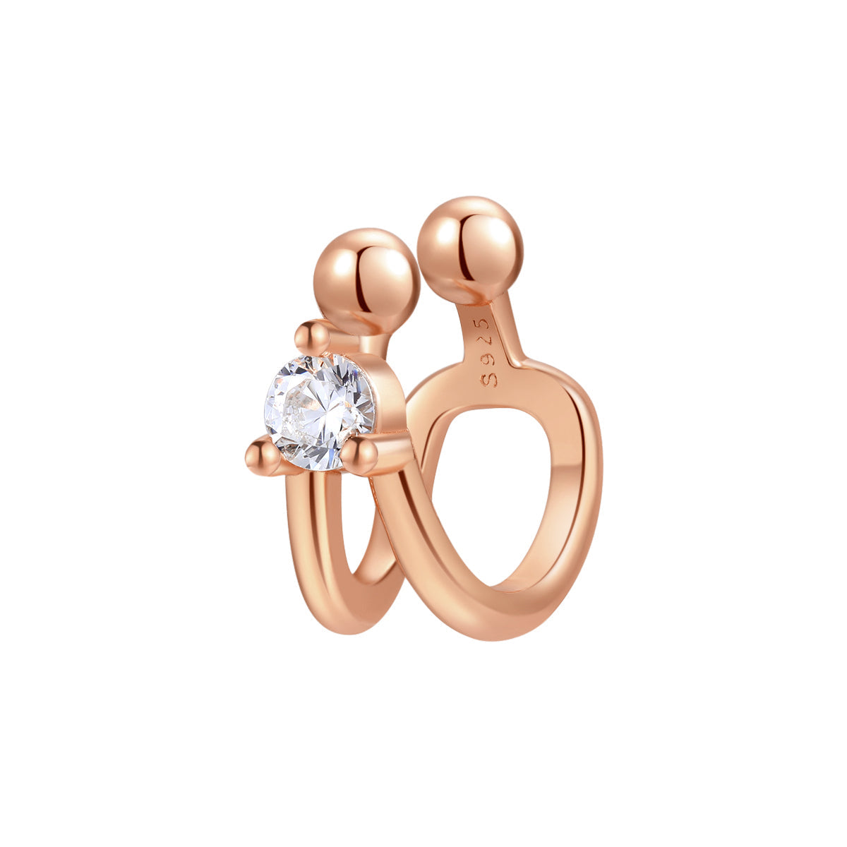 Holding Gem Ear Cuff Sterling Silver Gold