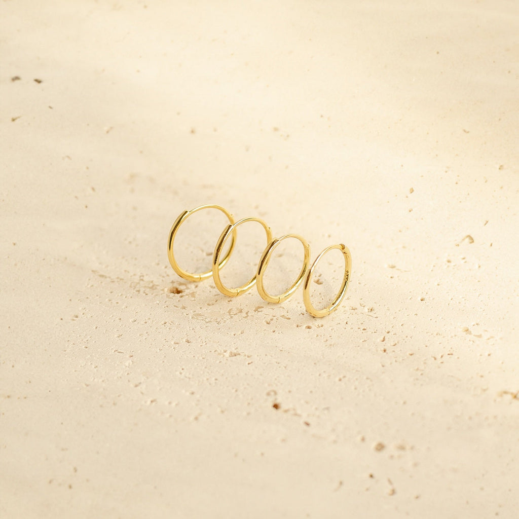 Slim Hoop Earrings Set Sterling Silver