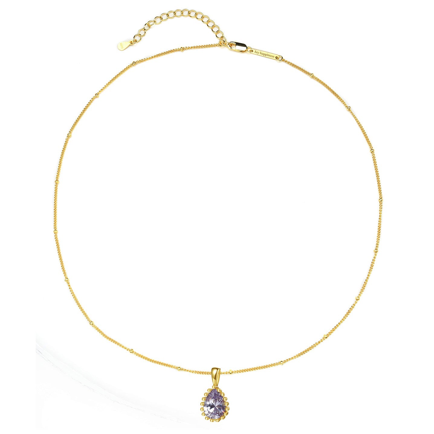 June Alexandrite Birthstone Necklace Sterling Silver