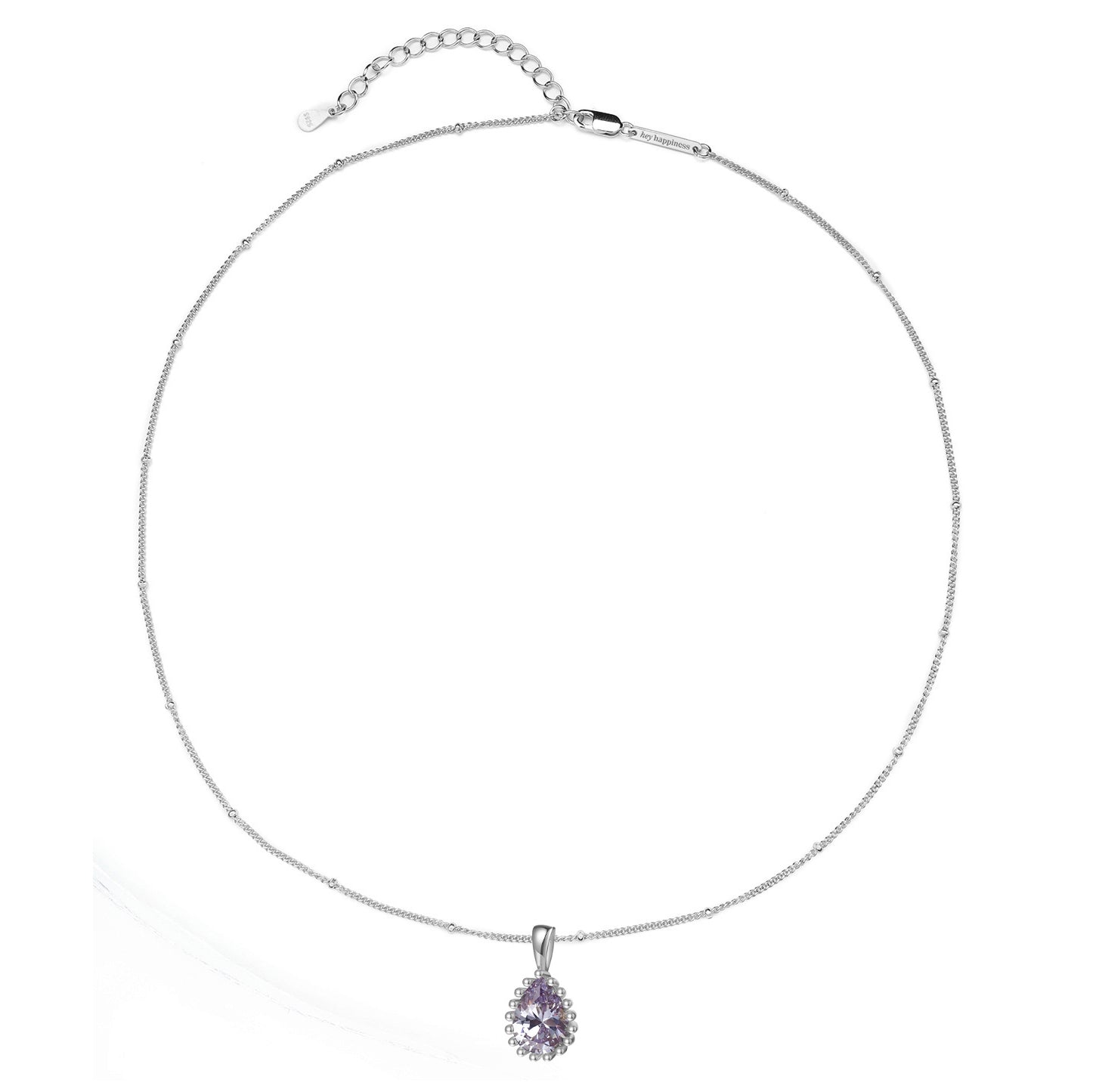 June Alexandrite Birthstone Necklace Sterling Silver