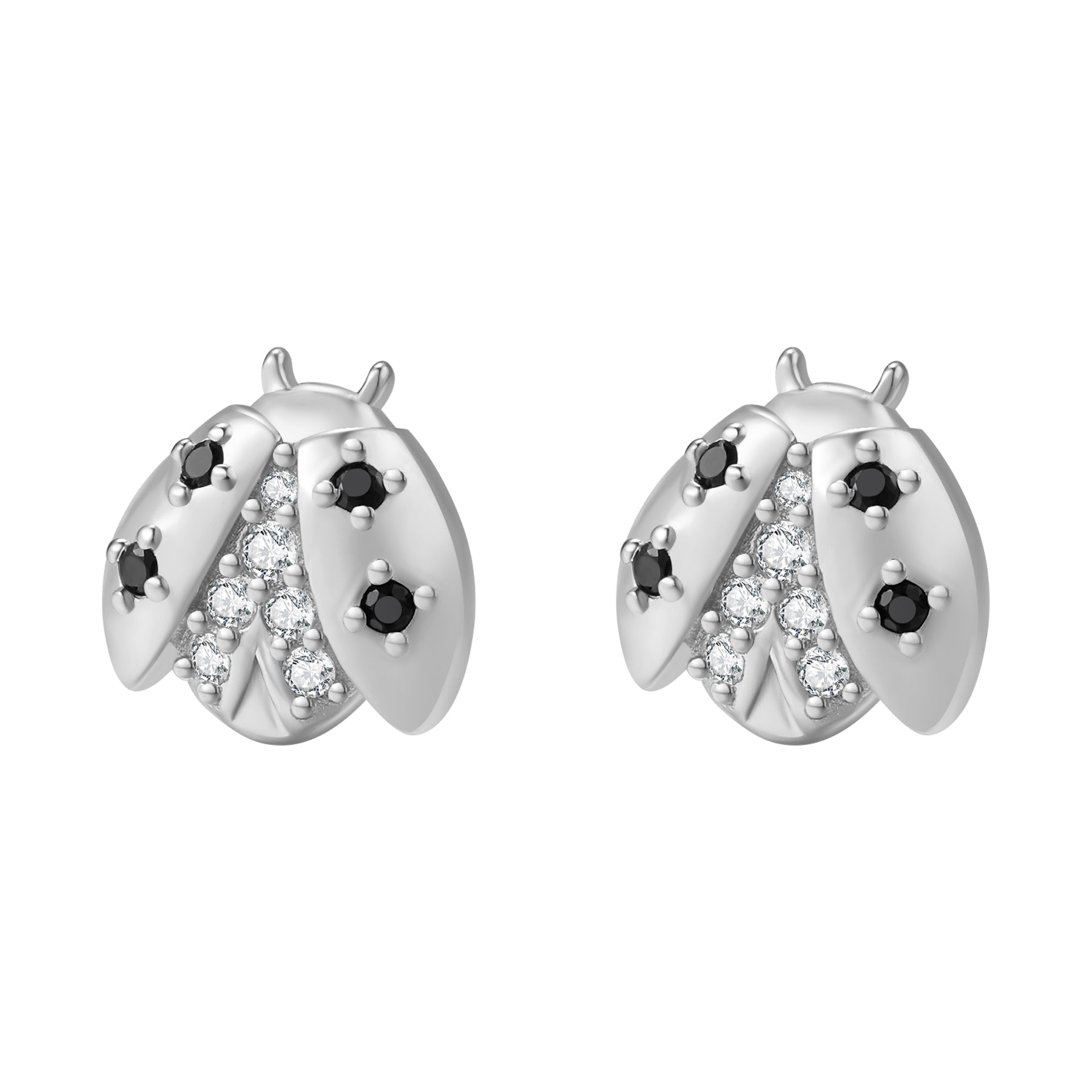 Lucky Ladybug Stud Earrings Sterling Silver