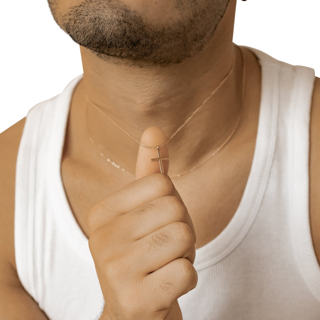 Men Layered Cross Necklace Waterproof