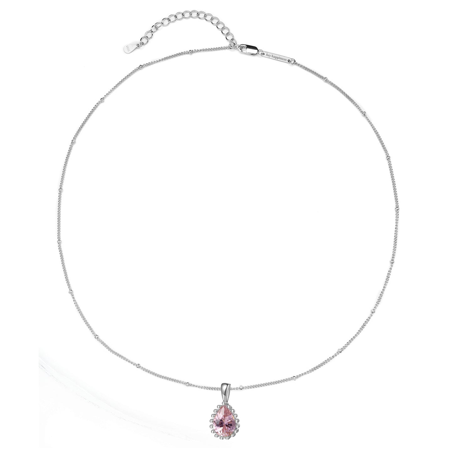 October Tourmaline Birthstone Necklace Sterling Silver