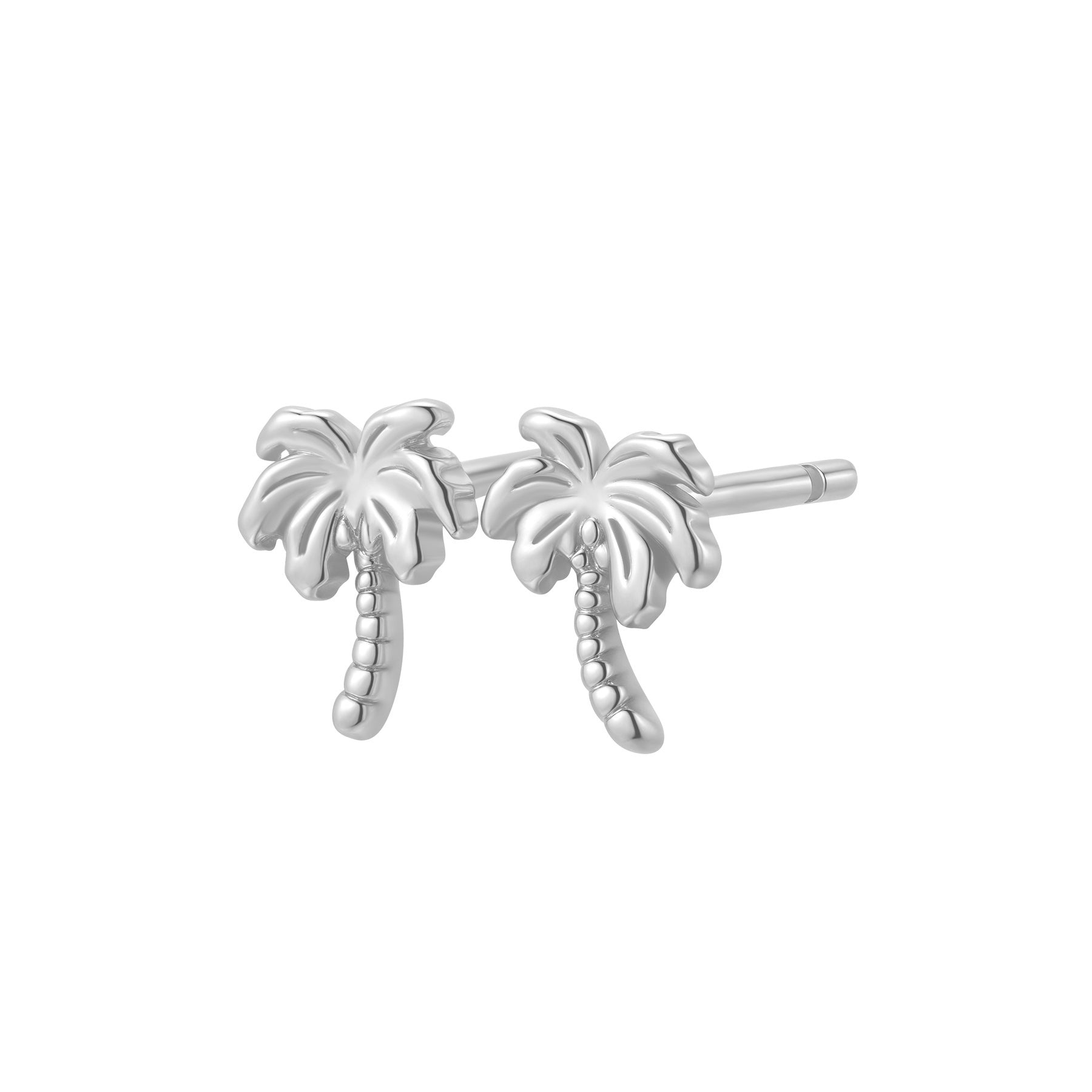 Palm Tree Stud Earrings Sterling Silver
