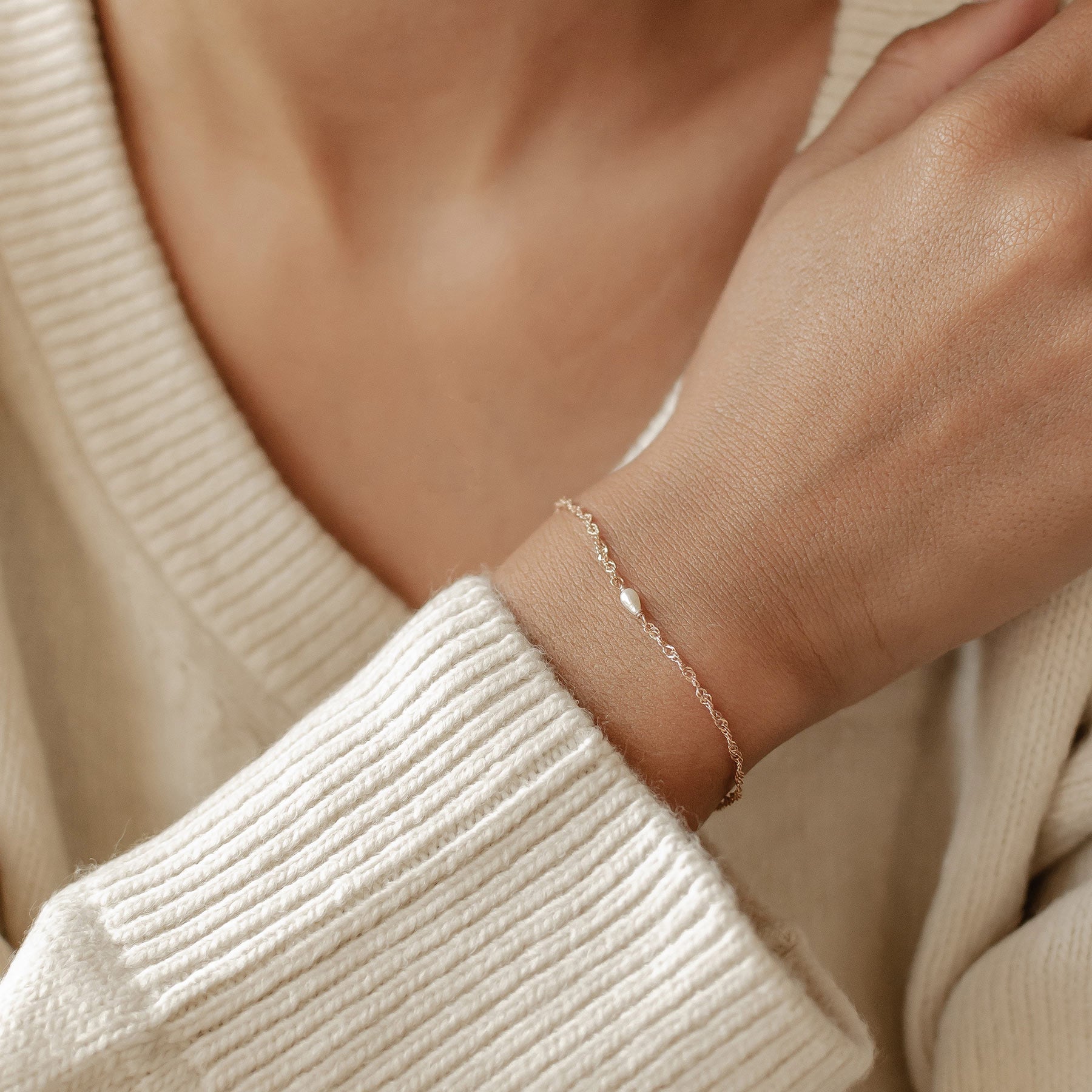 Pearl Bracelet Sterling Silver Gold