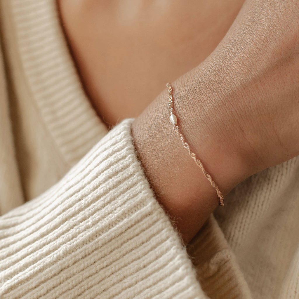 Pearl Bracelet Sterling Silver Gold