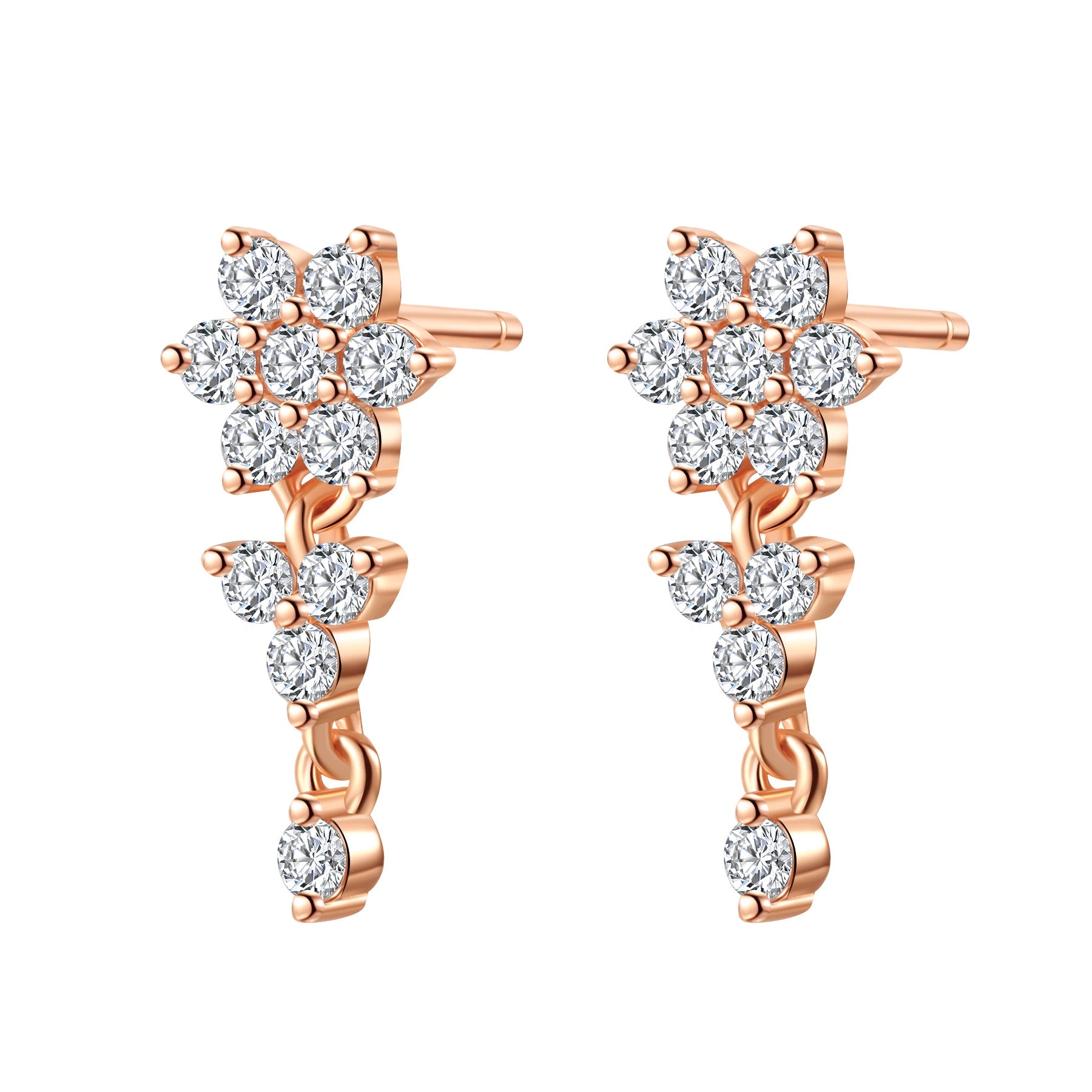 Radiant Bloom Drop Earrings Sterling Silver