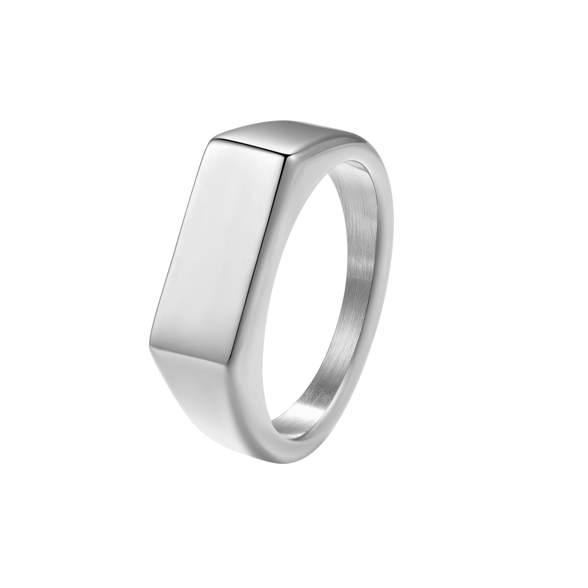Rectangular Signet Ring Men Stainless Steel