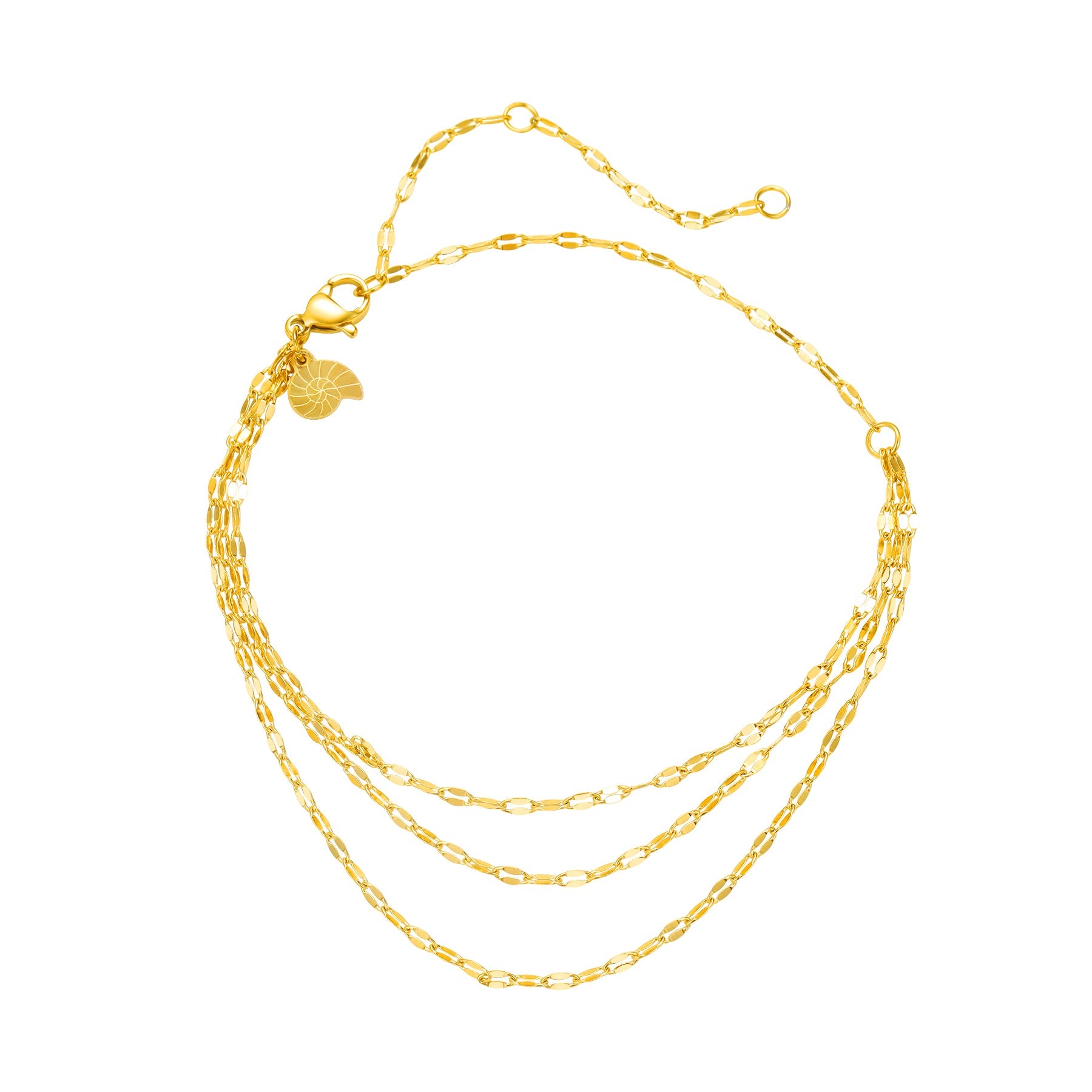 Rolo Trio Chain Anklet – Waterproof