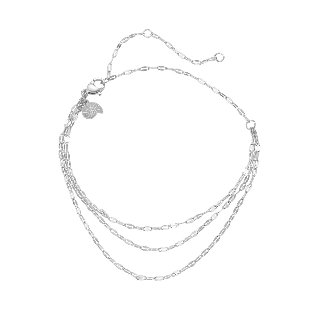 Rolo Trio Chain Anklet – Waterproof