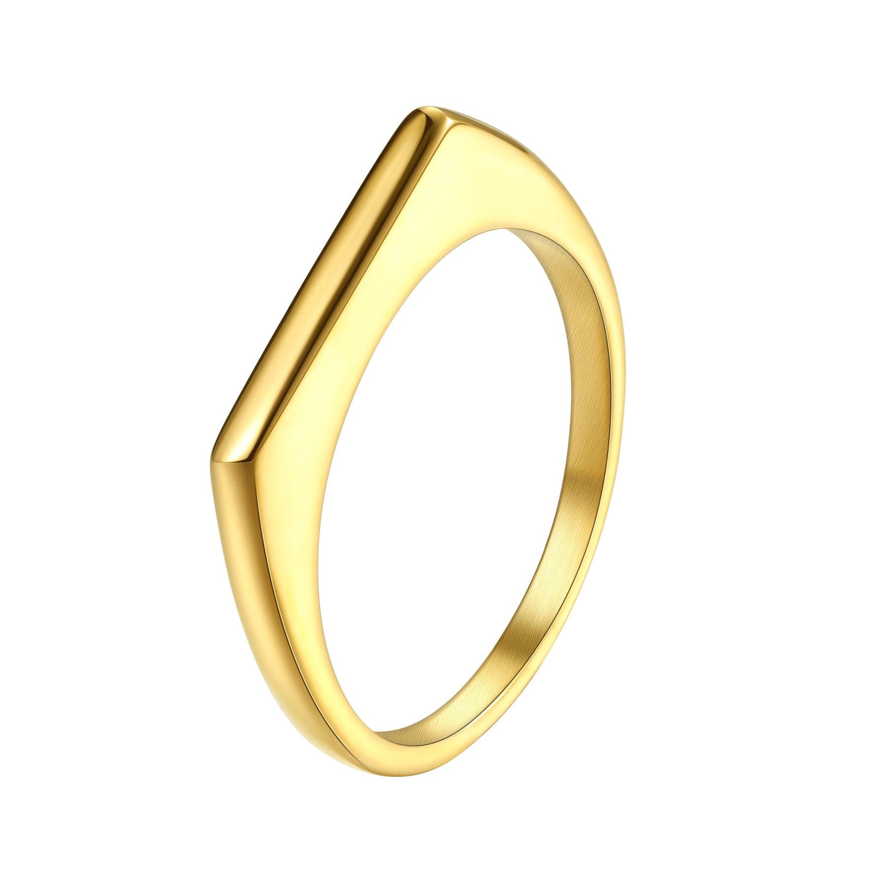 Sleek Arc Signet Ring Stainless Steel