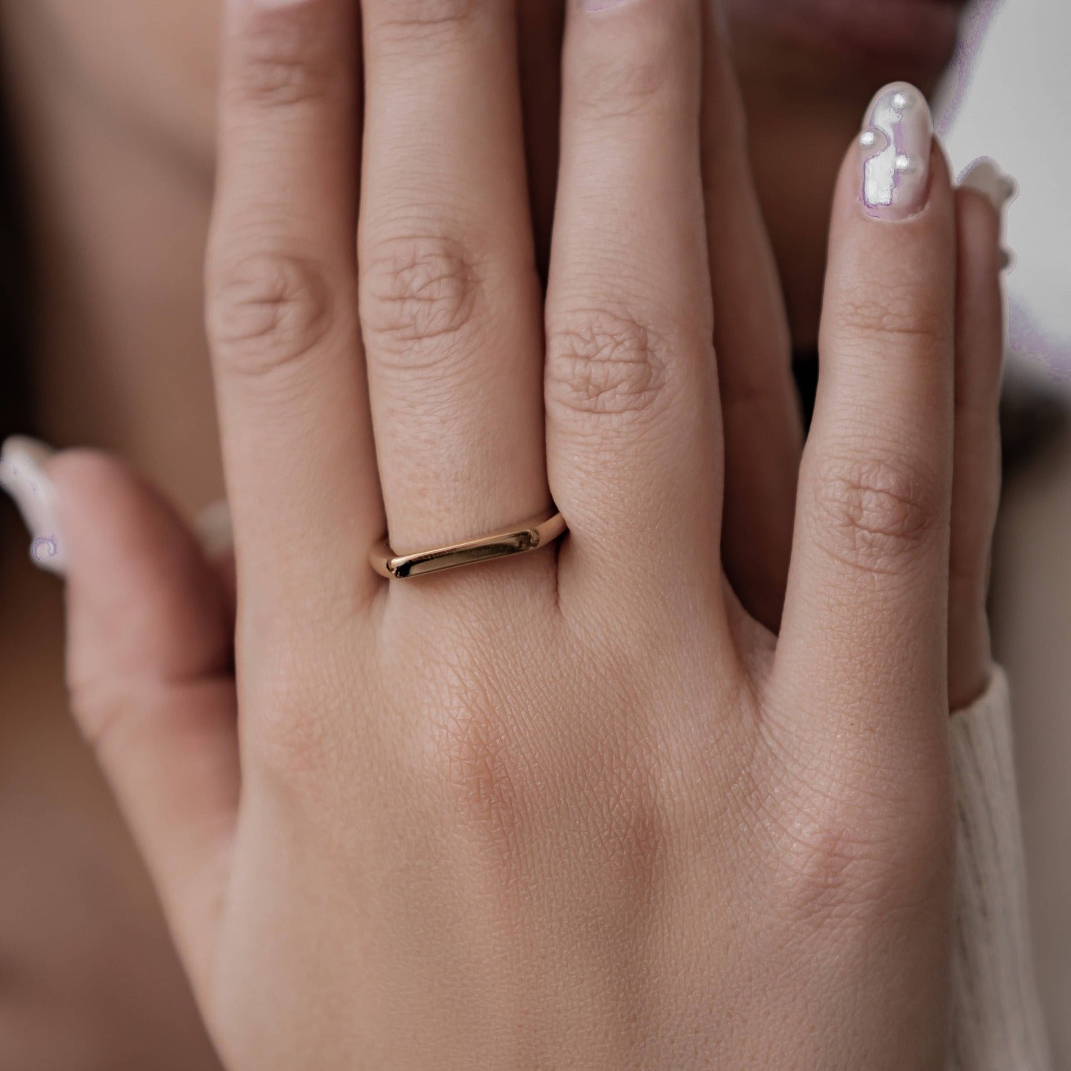 Sleek Arc Signet Ring Stainless Steel