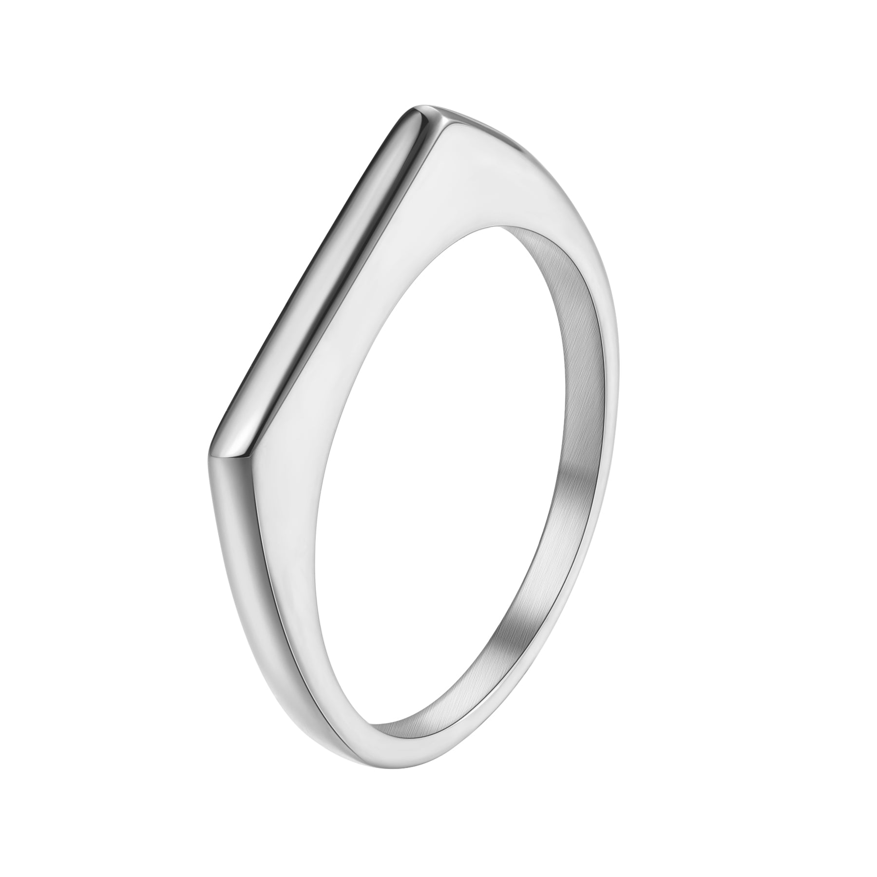 Sleek Arc Signet Ring Stainless Steel