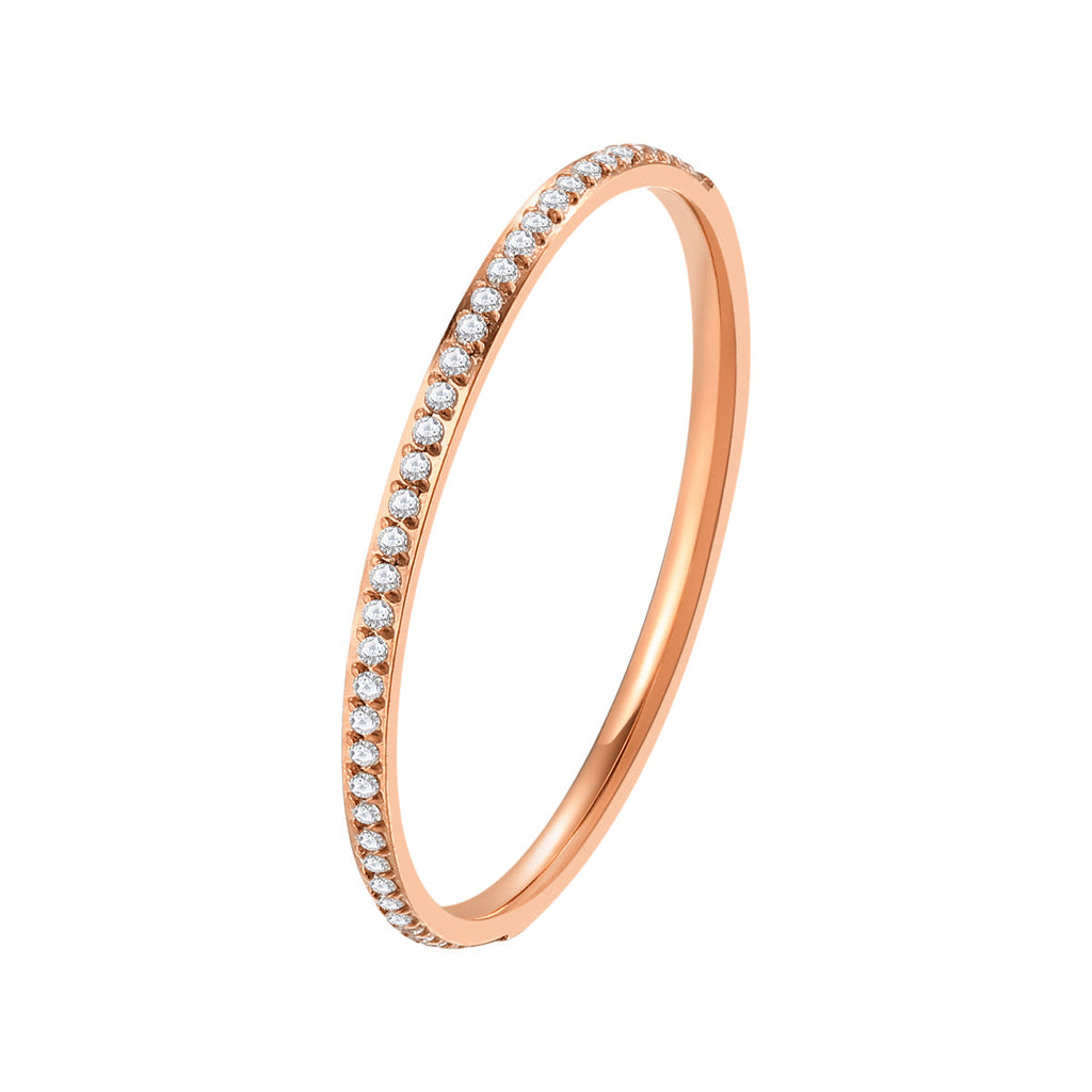 Slim Gemstone Band Ring Gold