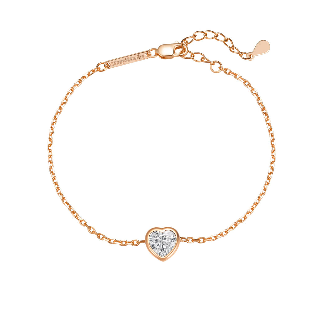 Sparkling Heart Bracelet Sterling Silver