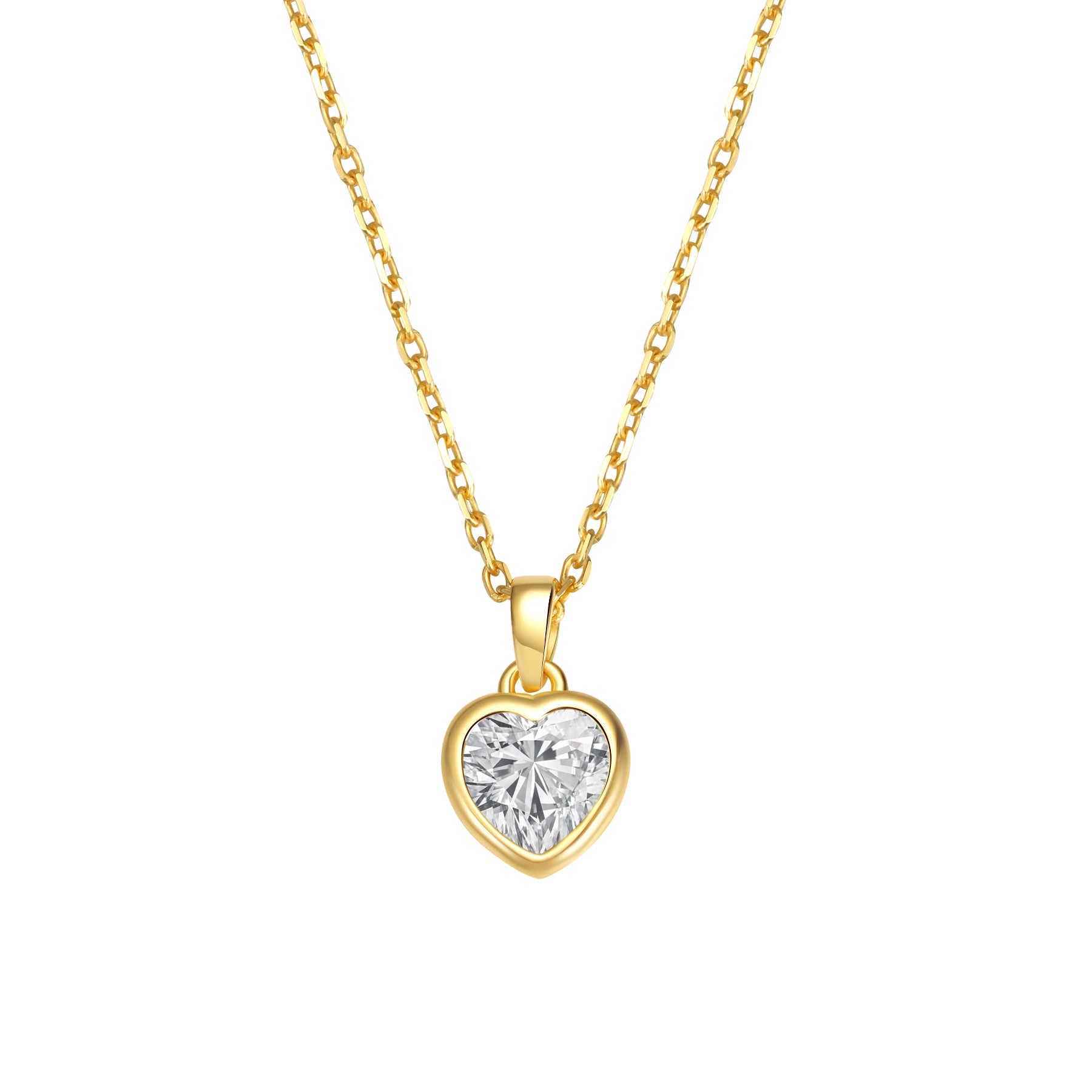 Sparkling Heart Necklace Sterling Silver