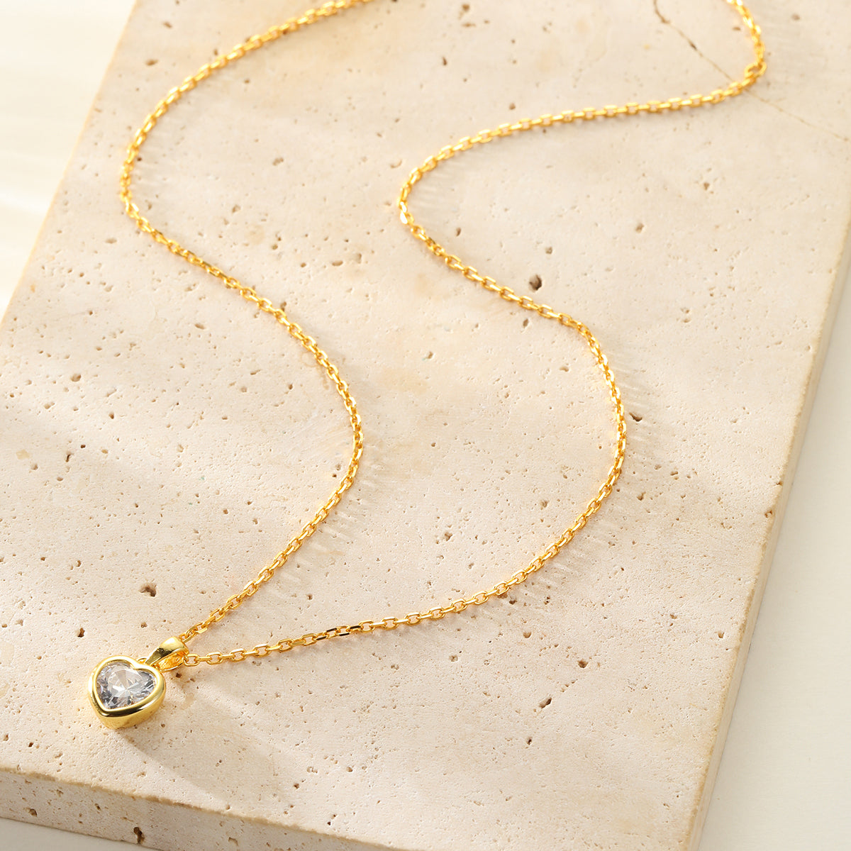 Sparkling Heart Necklace Sterling Silver