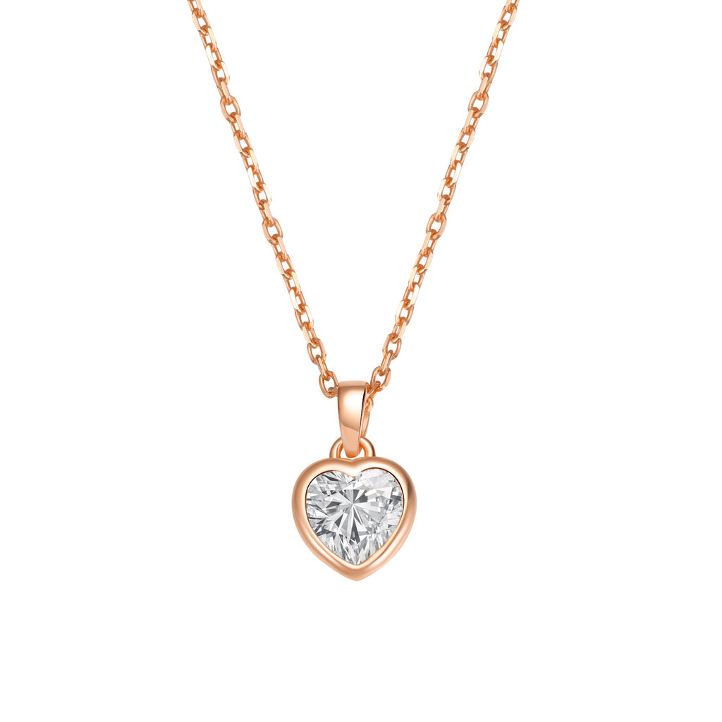 Sparkling Heart Necklace Sterling Silver