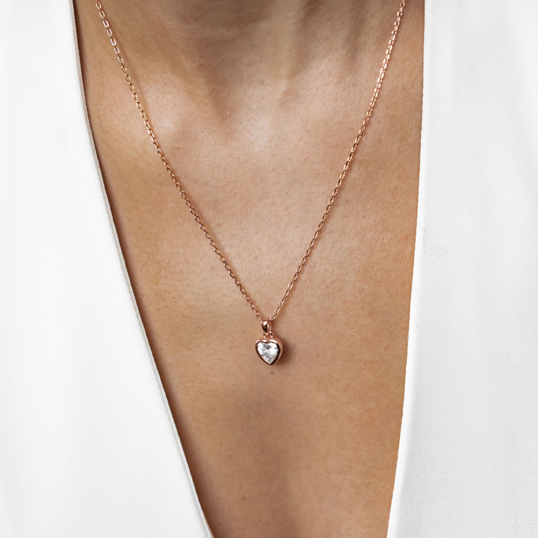 Sparkling Heart Necklace Sterling Silver