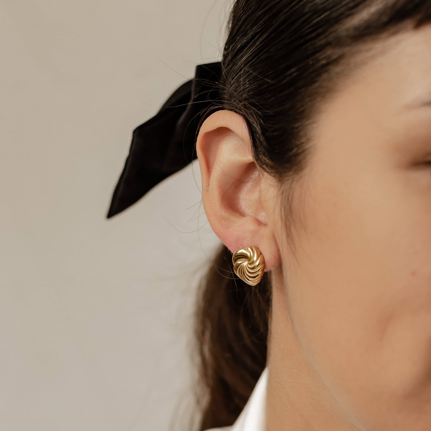 Spiral Oversized Stud Earrings Waterproof