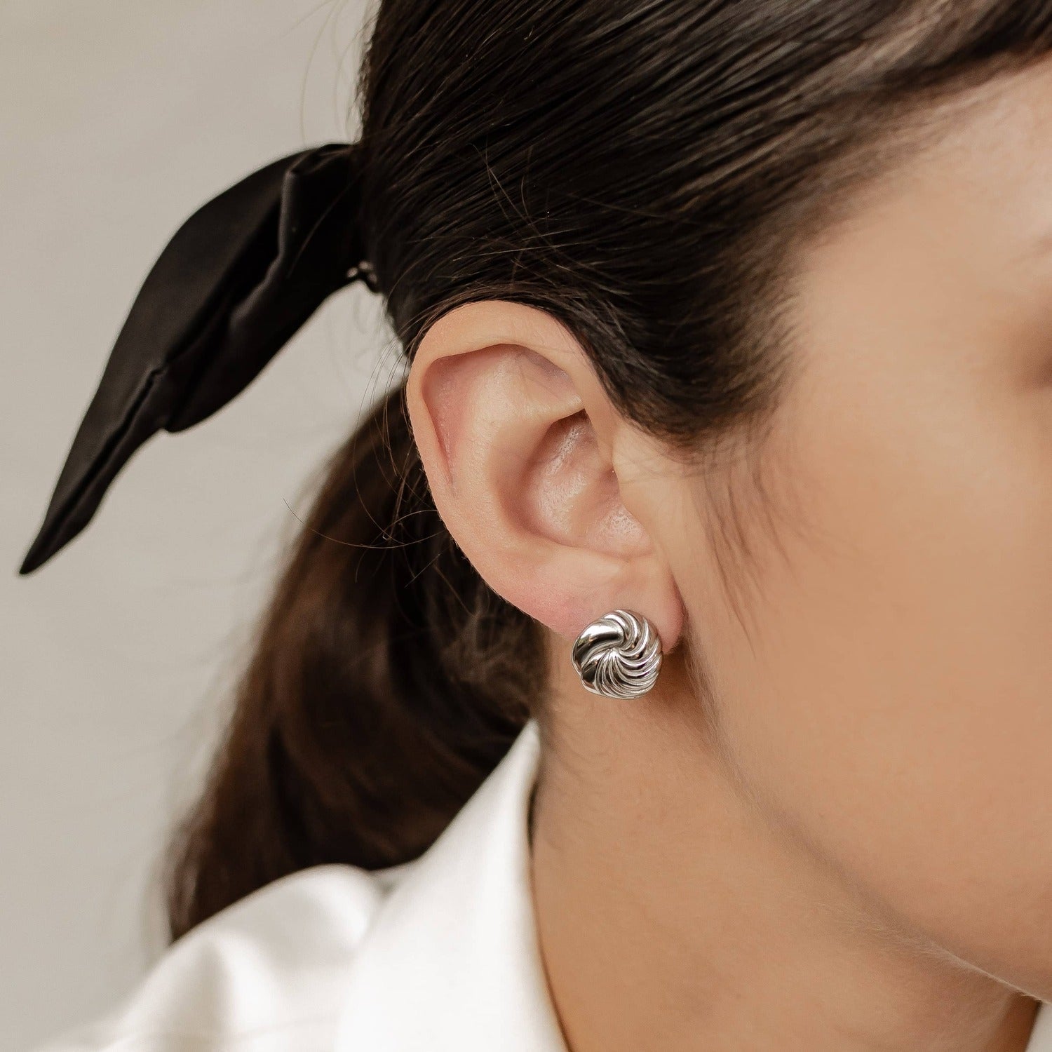 Spiral Oversized Stud Earrings Waterproof