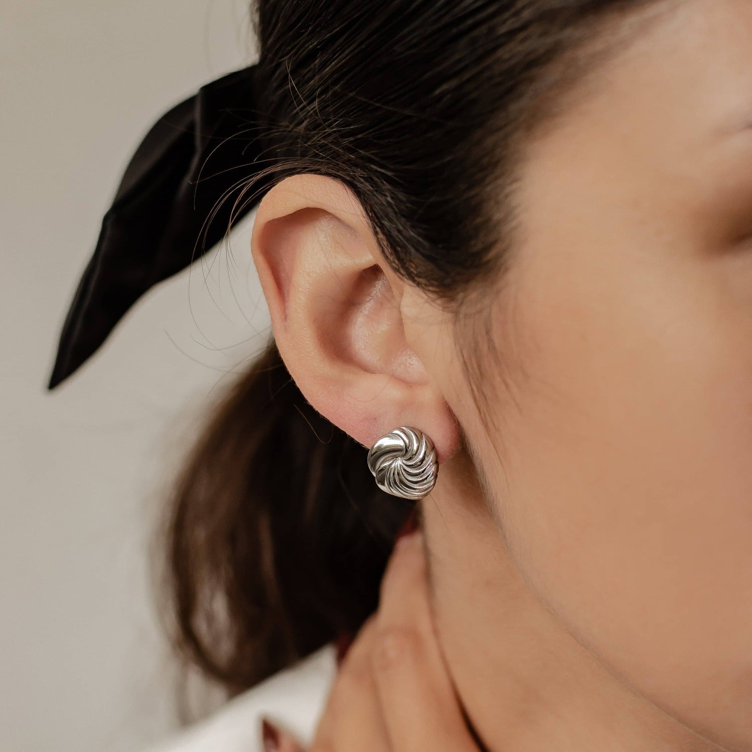 Spiral Oversized Stud Earrings Waterproof