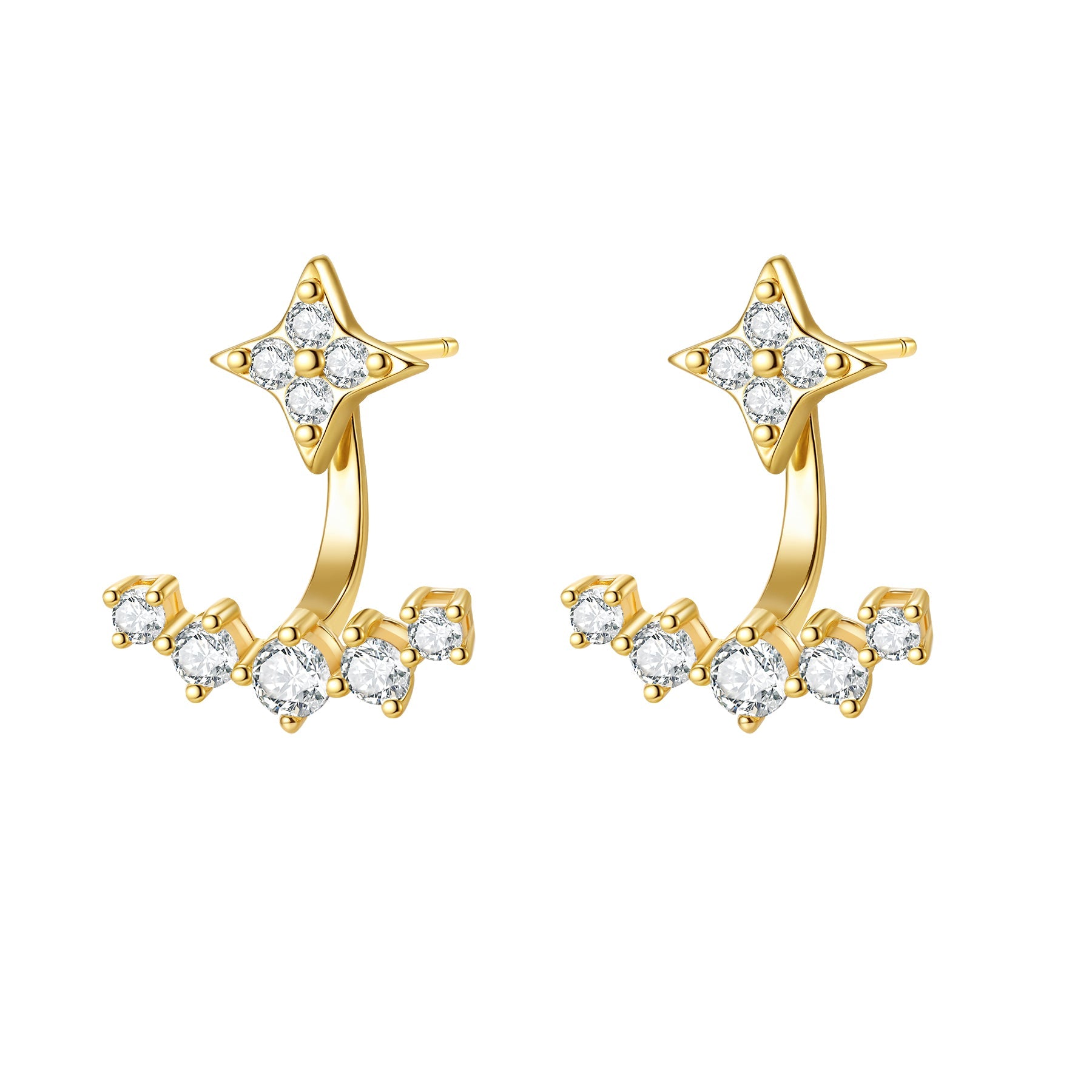 Star Jacket Stud Earrings Sterling Silver