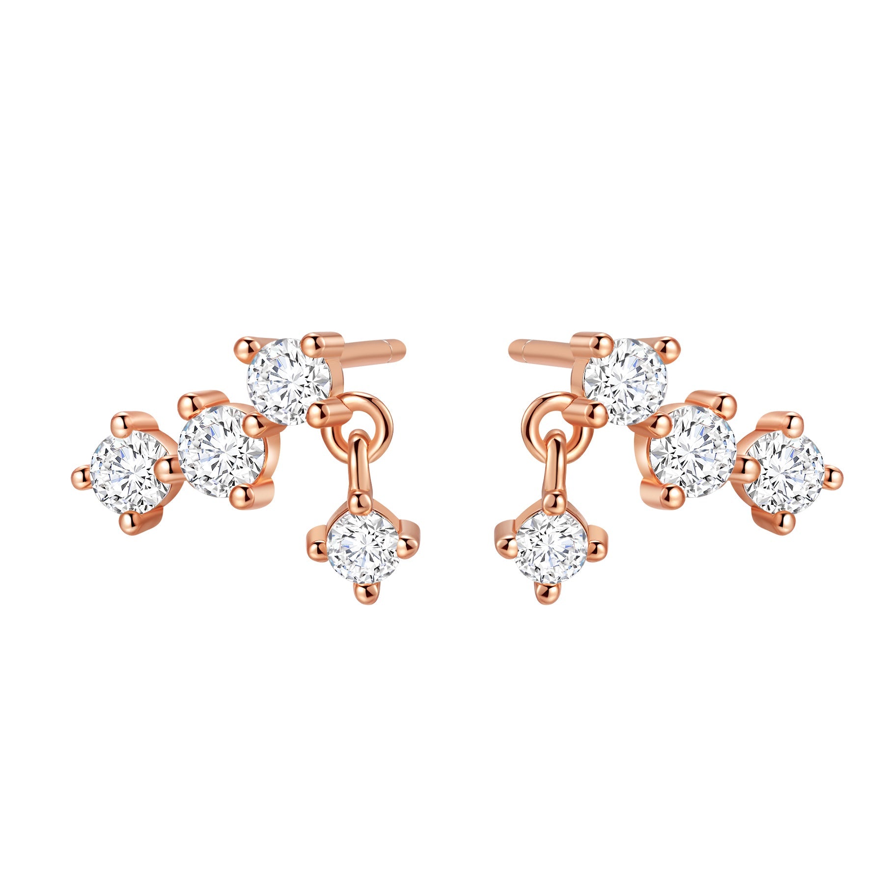 Starlit Drop Chain Earrings Sterling Silver