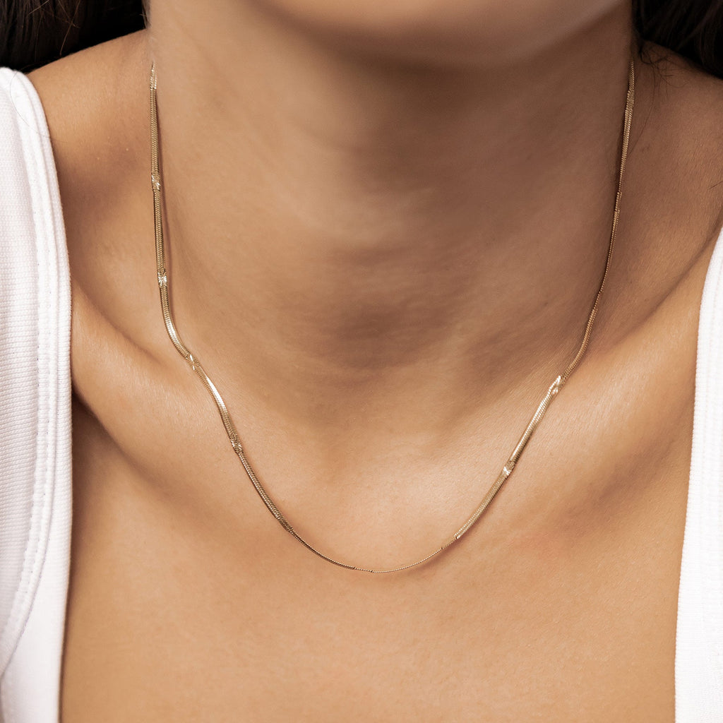 Textured Snake Chain Necklace Waterproof