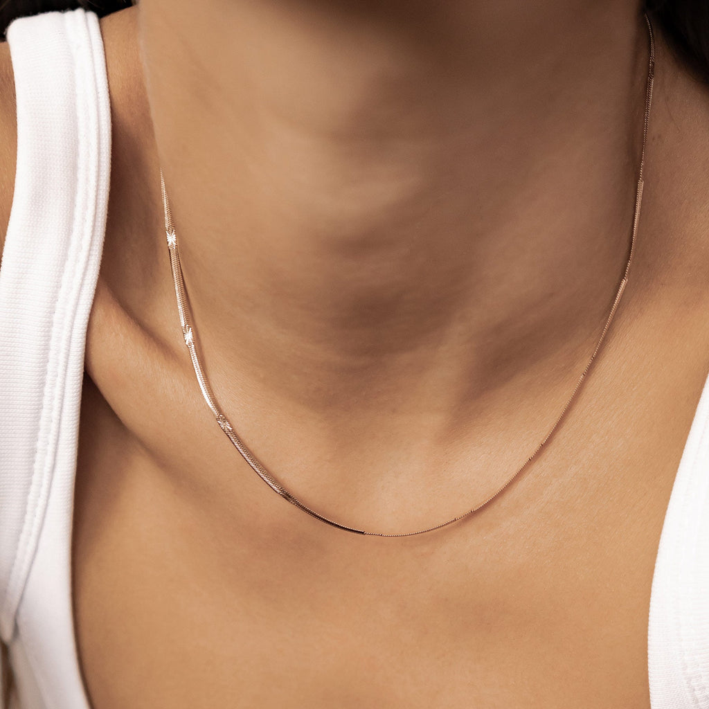 Textured Snake Chain Necklace Waterproof