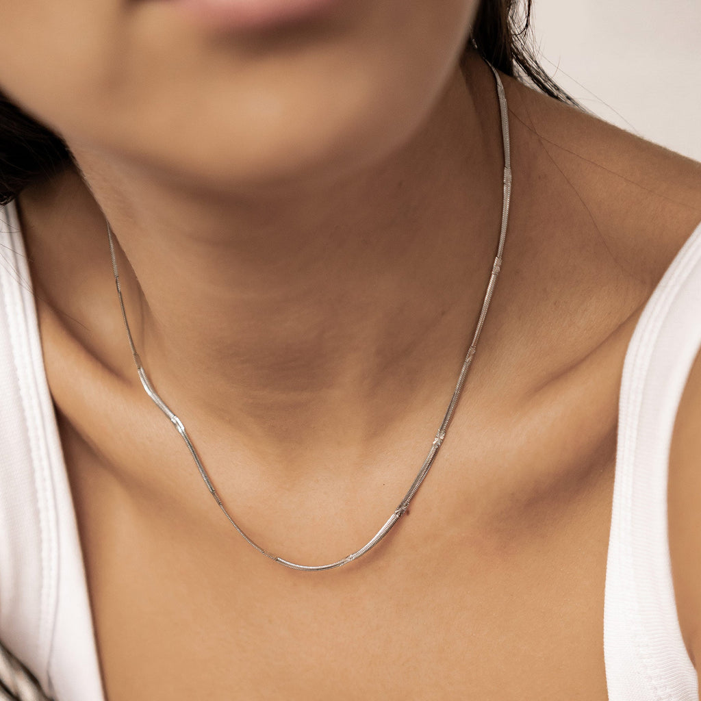 Textured Snake Chain Necklace Waterproof