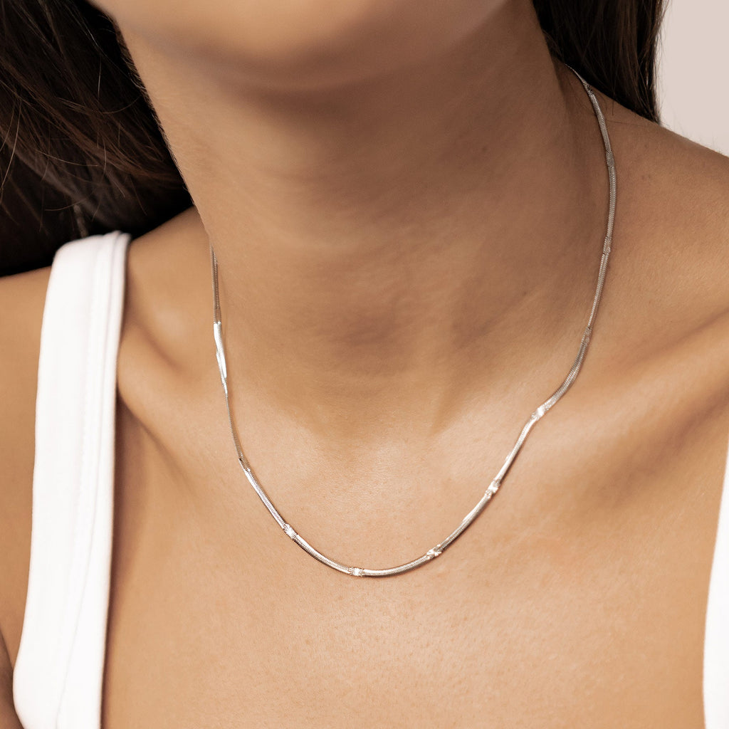 Textured Snake Chain Necklace Waterproof