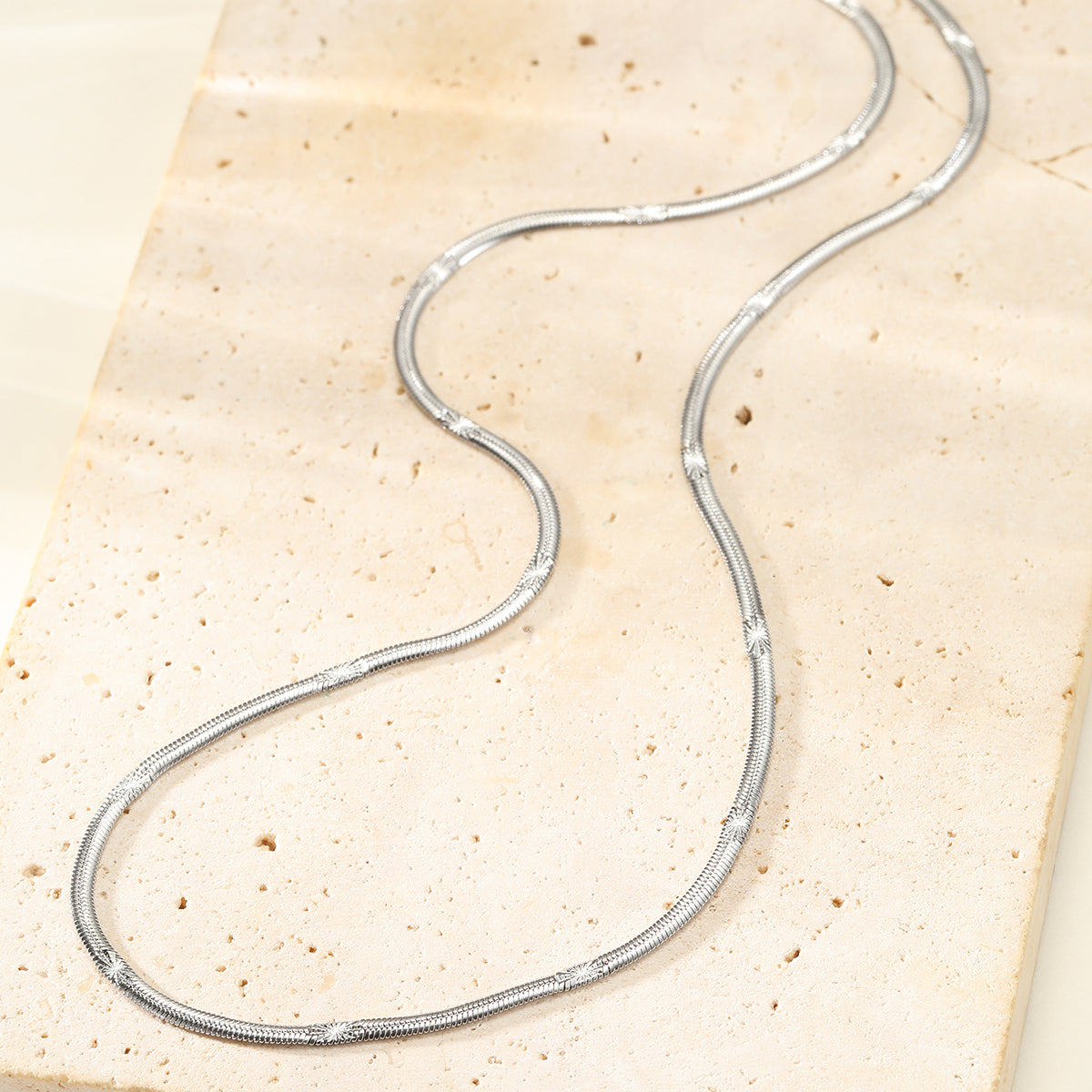 Textured Snake Chain Necklace Waterproof